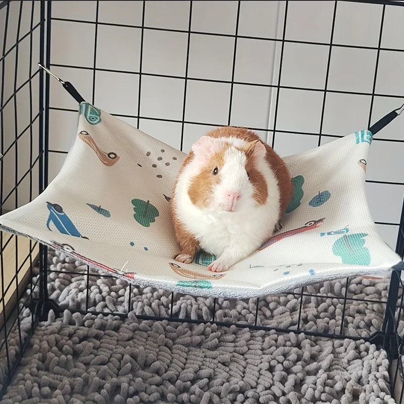 Double-Sided Hammock Guinea Pig Breathable Summer Hammock with Sling Pets Hammock Pet Products Small Pets Accessory Equipment