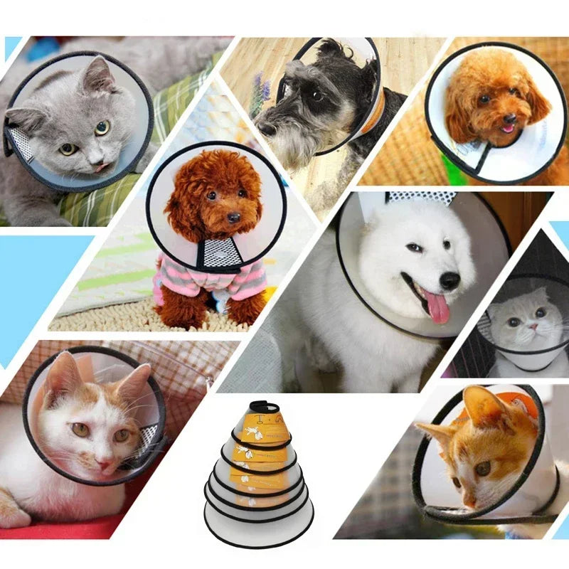 Pet Elizabeth Collar Soft Puppy Cat Anti Bite Recovery Cone Small Dog Wound Healing Neck Ring Post Surgery Protective Accessorie