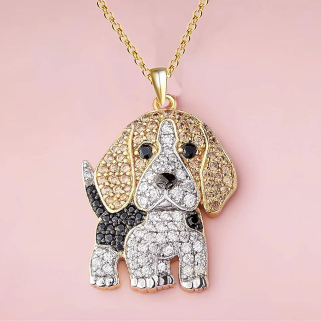 Exquisite Cute Beagle Pendant Necklace for Women Elegant Pet Puppy Jewelry Animal Accessories Memorial Gift for Dog Lovers