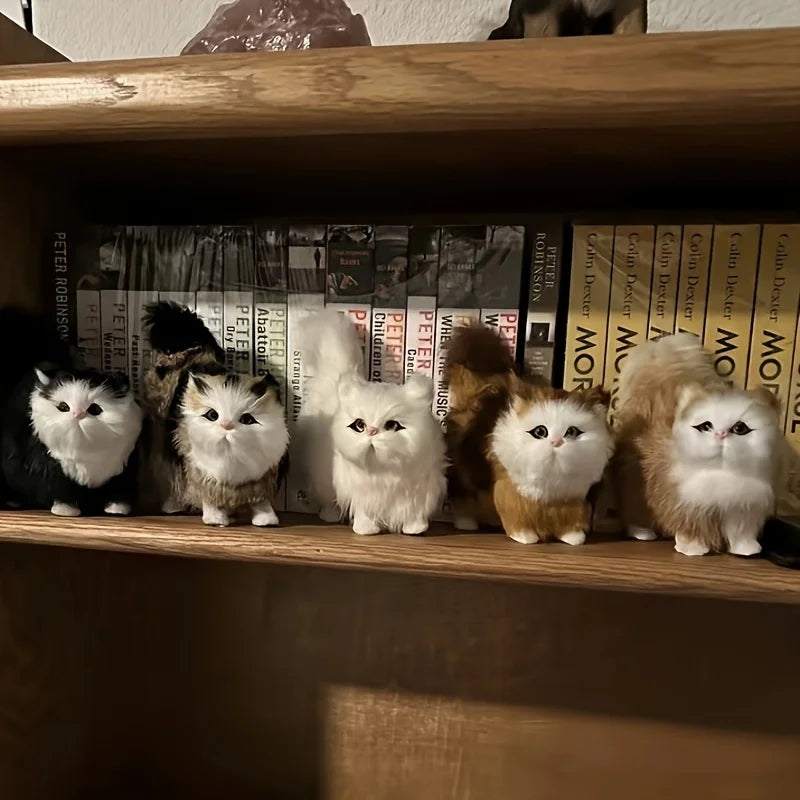 Soft Simulation Cat Plush Toys Stuffed Kitten Model Fake Cats Realist Animals for Birthday Valentine's Day Gift