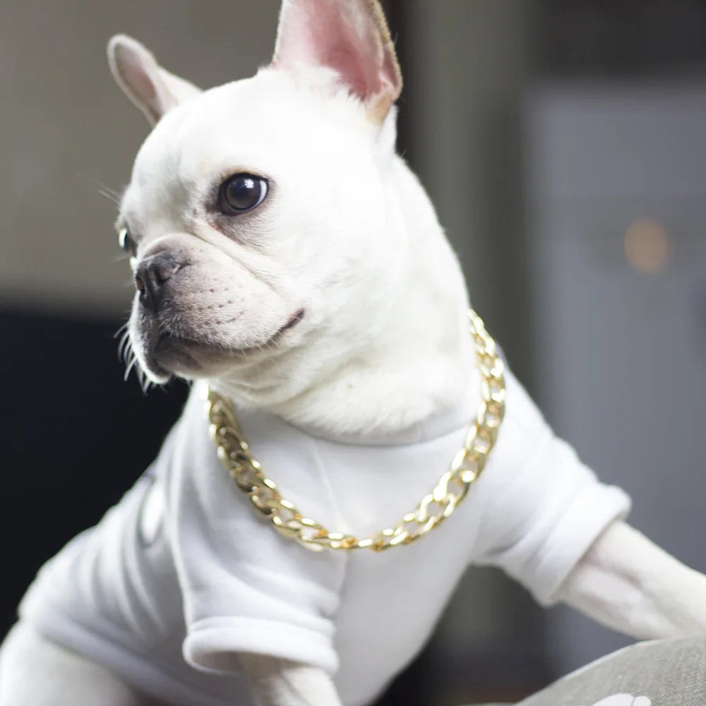Luxury Dog Collar Gold Dog Chain Choker For Pitbull Bulldog Teddy French Bulldog Metal Collar Pet Necklace Pets Jewelry Products