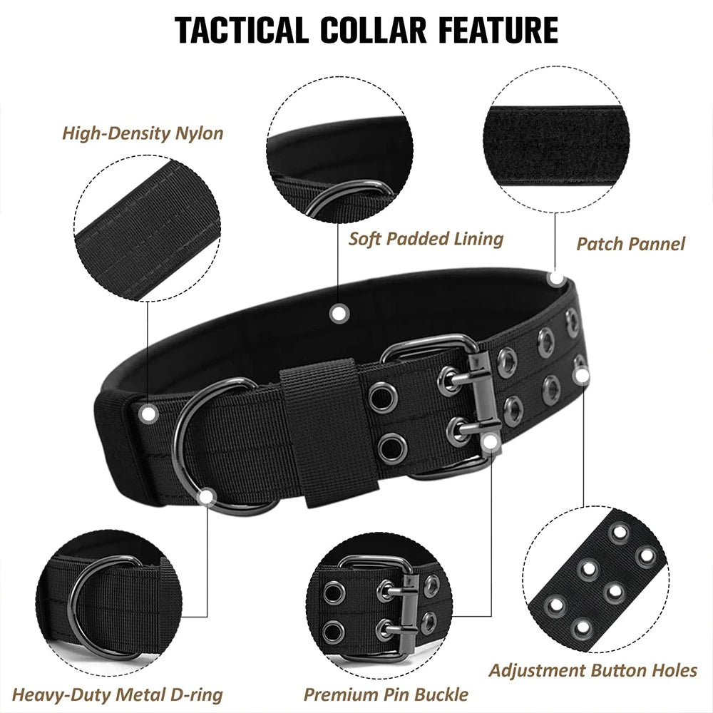 Tactical Dog Collar 1pc Durable Nylon Military Collars Outdoor For Medium Large Dogs Training Walking Working Pet Products