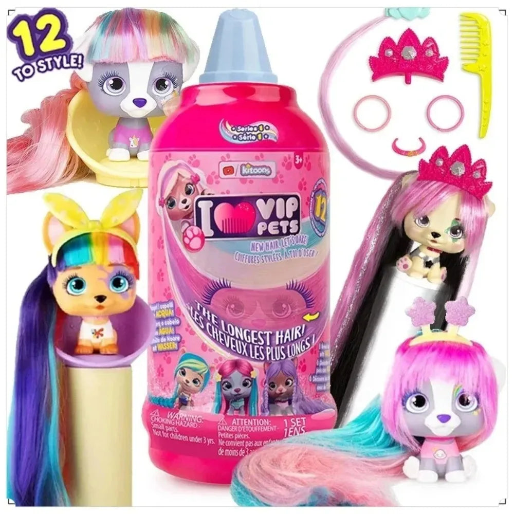 I Love VIP Pets Series Blind Box Cute Exquisite Hairdressing Weaving Toys Surprise Birthday Gift