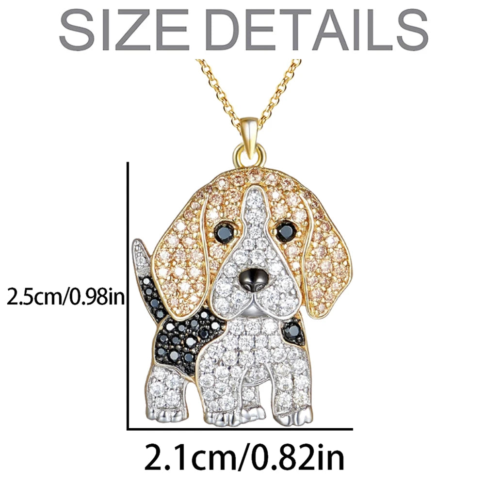 Exquisite Cute Beagle Pendant Necklace for Women Elegant Pet Puppy Jewelry Animal Accessories Memorial Gift for Dog Lovers