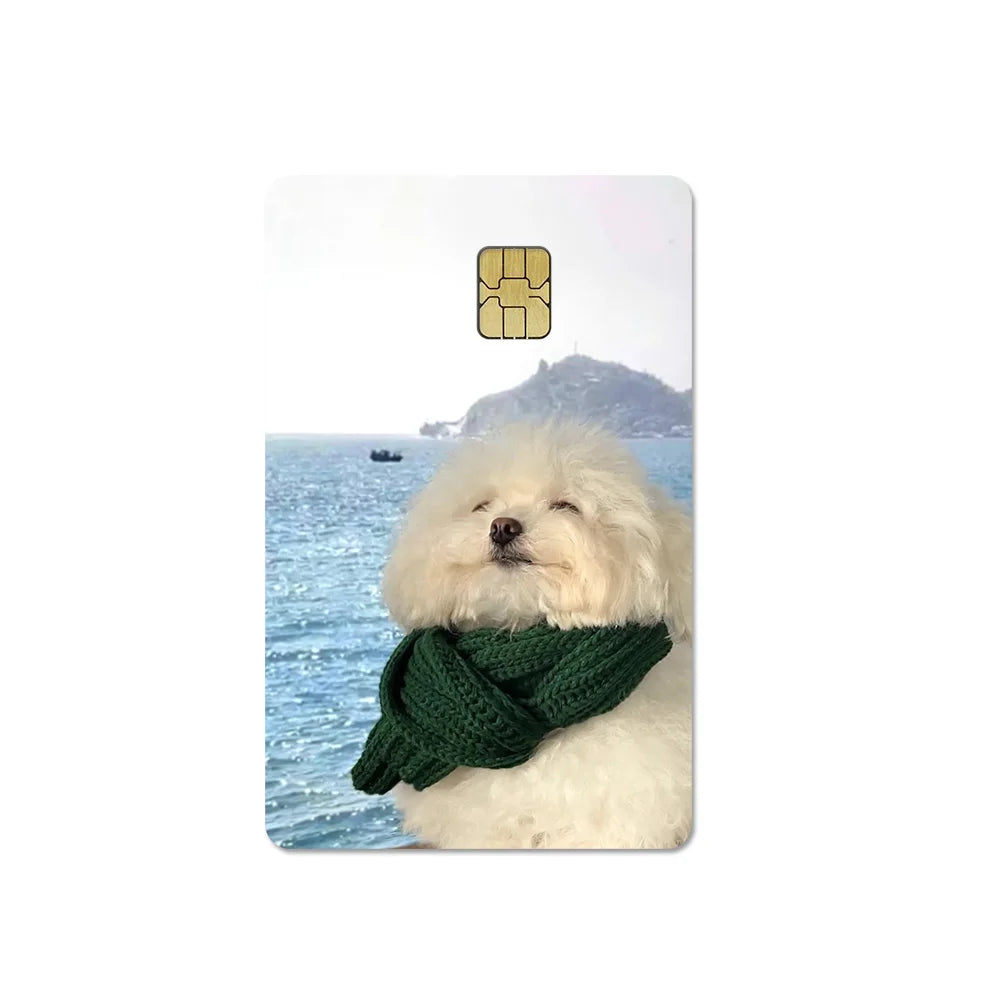 Cute Pet Puppy Kitten Lamb Credit Debit Card Sticker Bread Dog Bus Pass DIY Waterproof Small Chip Film Sticker Decoration Gift