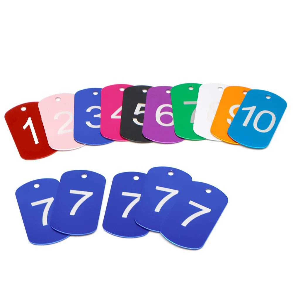 Number Tag Rectangular Aluminum Dog Plate Personalized Customized Keyring Club ID Card Anti-lost Series Keychain