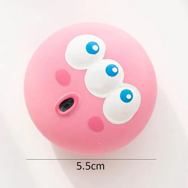 Durable Bite Resistant Squeaky Rubber Dog Chew Ball, Teeth Cleaning Sound Play Toy for Puppy Dog Dental Health