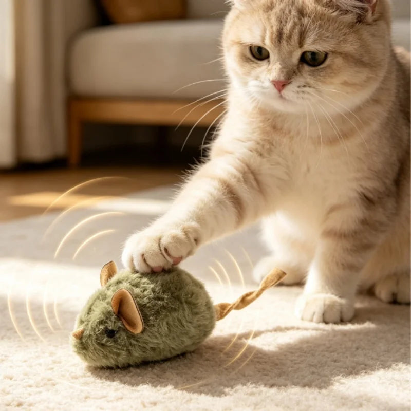 2Pcs Type Of Cat-teasing Plush Simulation Mouse Toy Long Plush Bird Chirping Mouse Scratch-resistant And Biting Interactive Toy