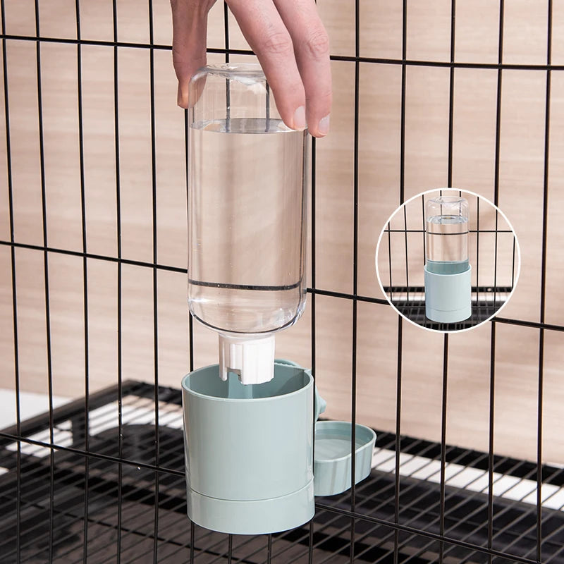 Automatic Pet Feeding Cage Hanging Bowl Water Bottle Food Container for Small Dogs, Cats, Rabbits, Birds Pet Feeder Product