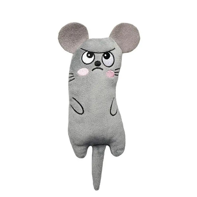 Funny Pet Plush Embroidery Catnip Toy Cat Expressive Mouse Toys Interactive Cat Toy Kitten Bite Resistance Toy Pet Accessories