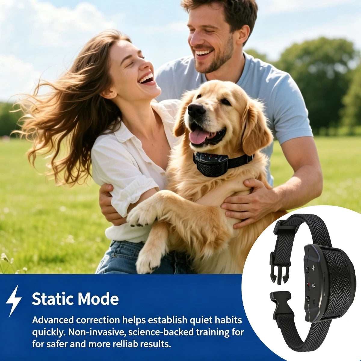 Automatic Anti-barking Click Training Waterproof Shock Collar Electric Dog Anti-bark Device for Dogs Stop Big Pets Products Pet