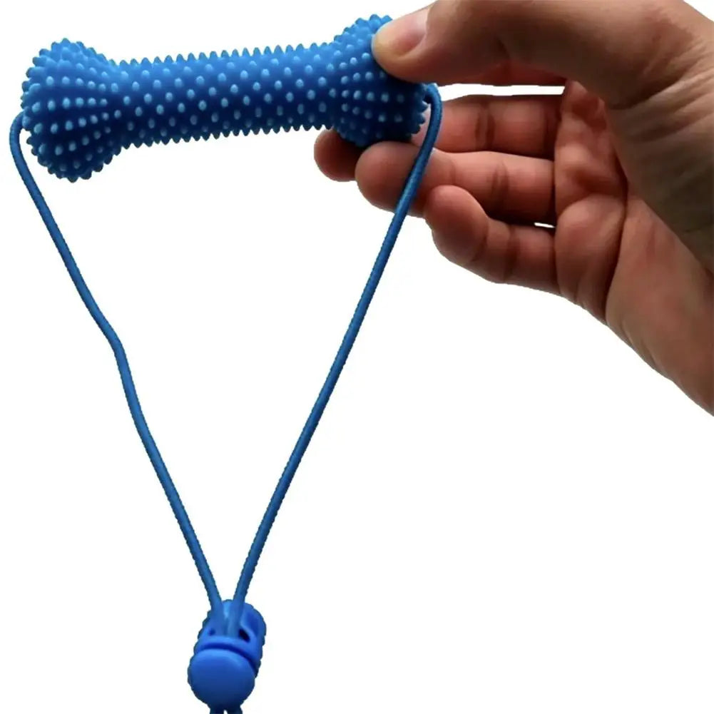Dog Toothbrushing Chew Toy with Interactive Tug Rop Rubber Bone Teeth Cleaning Toy  for Small Medium Dogs Grinding Outdoor Play