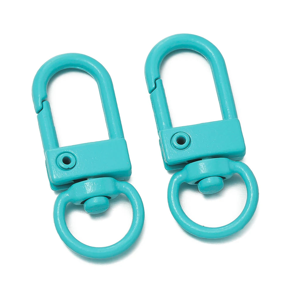 10pcs/Lot Colorful Snap Lobster Clasp Hooks For DIY Colorful Trinkets Making Rotating Pet Keychain Bag Keyring Accessories