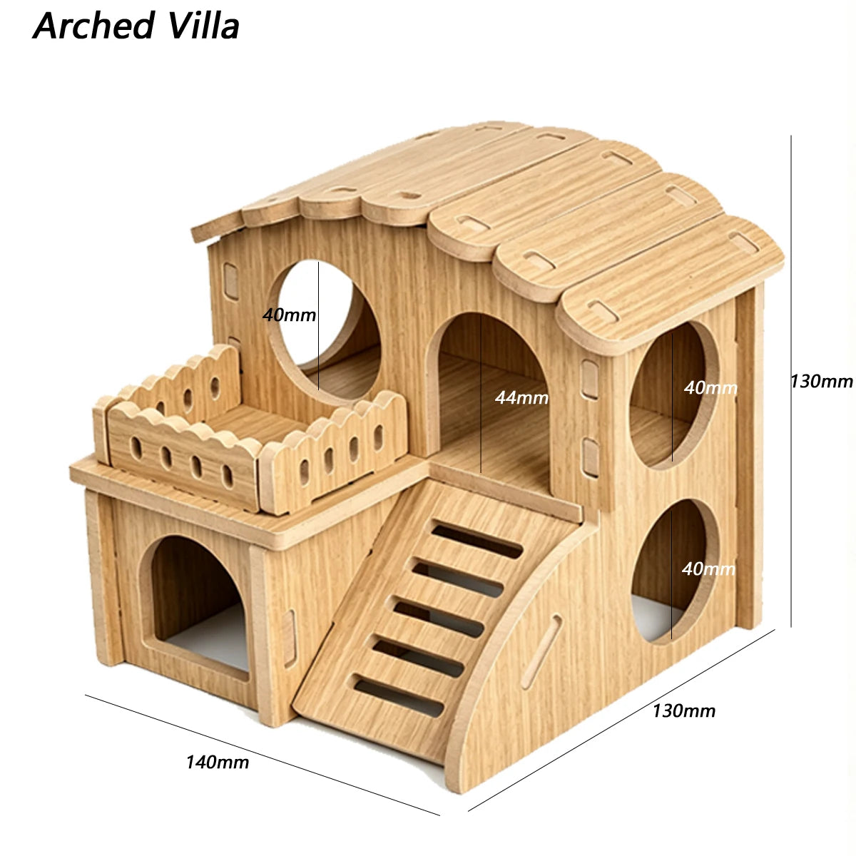 Wooden Hamster Villa Cabin Easy to Install Cage Accessories Large House Toys Golden Mouse Pet Pets Supplies Guinea Pig Hideout