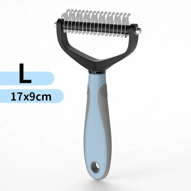 Cat Hair Removal Comb, Double Sided Stainless Steel Pet Grooming Brush for Dogs Cats, Removes Tangles Shedding Pet Accessories