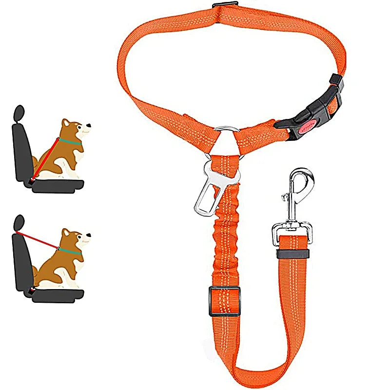 New Solid Two-in-one Pet Car Seat Belt Dog Harness Leash BackSeat Safety Belt Adjustable for Kitten Dogs Collar Pet Accessories