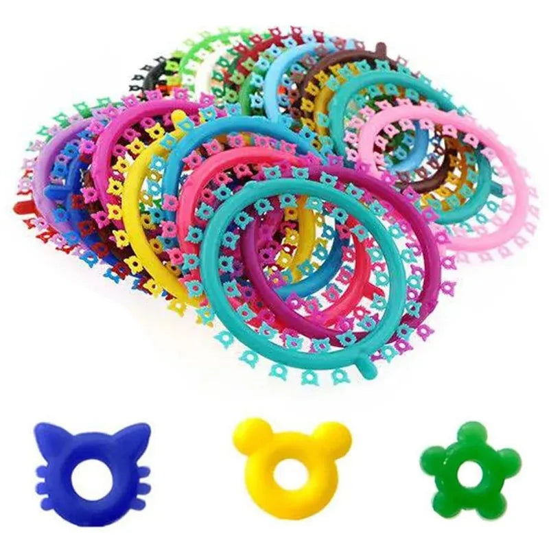 1000Pcs Dental Orthodontic Ligature Ties Bands O-Ring Elastic Rings Teeth Braces Accessories Cartoon Flower Mickey Cat Designs