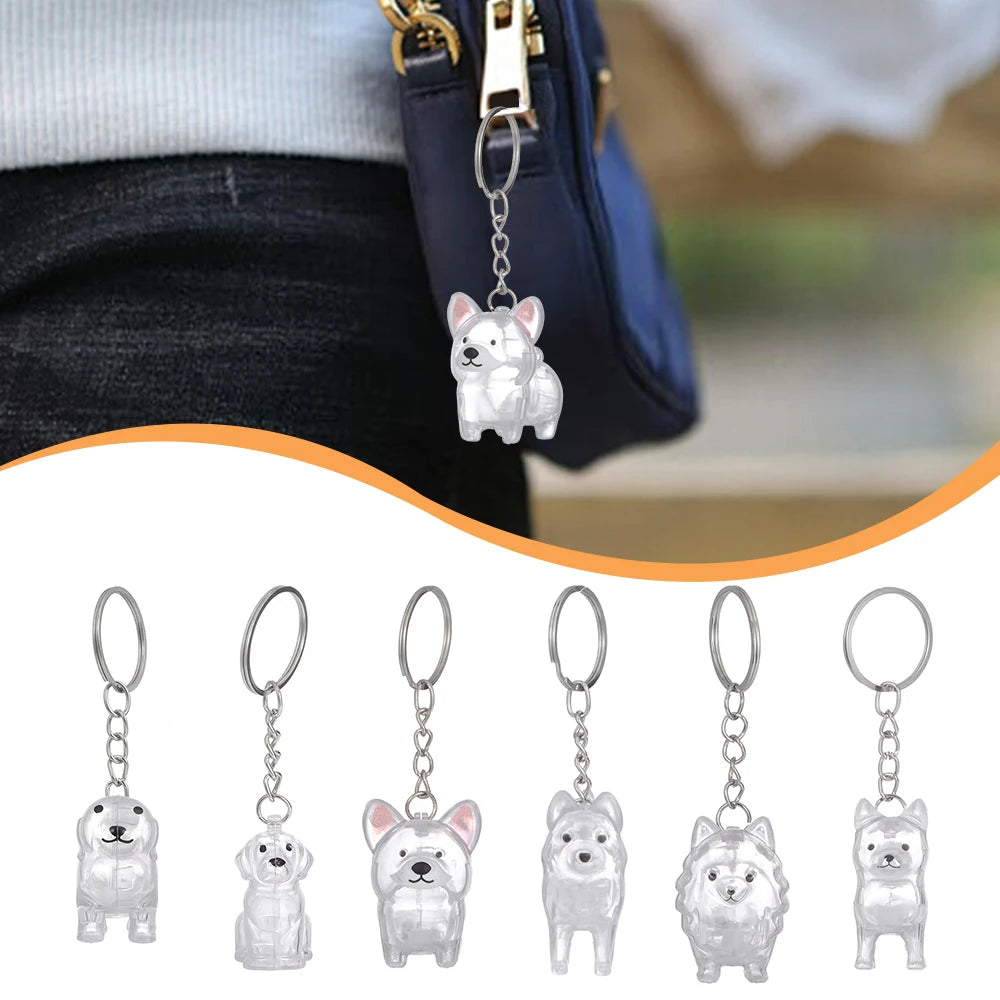 Transparent Dog Fur Storage Pendant Fur Storage Capsule Cute Portable Souvenirs Keychain DIY Accessories Dog Shape Keychain
