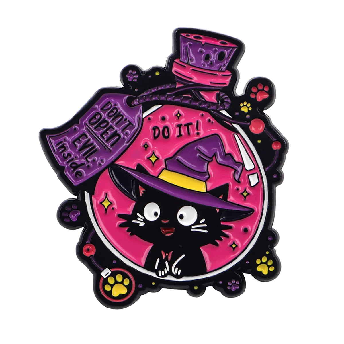 Cute Black Cat Enamel Pin Animal Brooch Pines Lapel Pins Badge on Backpack Clothing Accessories Witch Jewelry Halloween Gifts