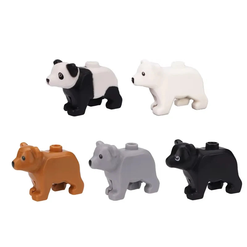 MOC Animal Scene Building Blocks Cats Dogs Sheep Pigs Chickens Eagle Parrots Dolphin Zoo Fram Accessories DIY Toys Bricks T14