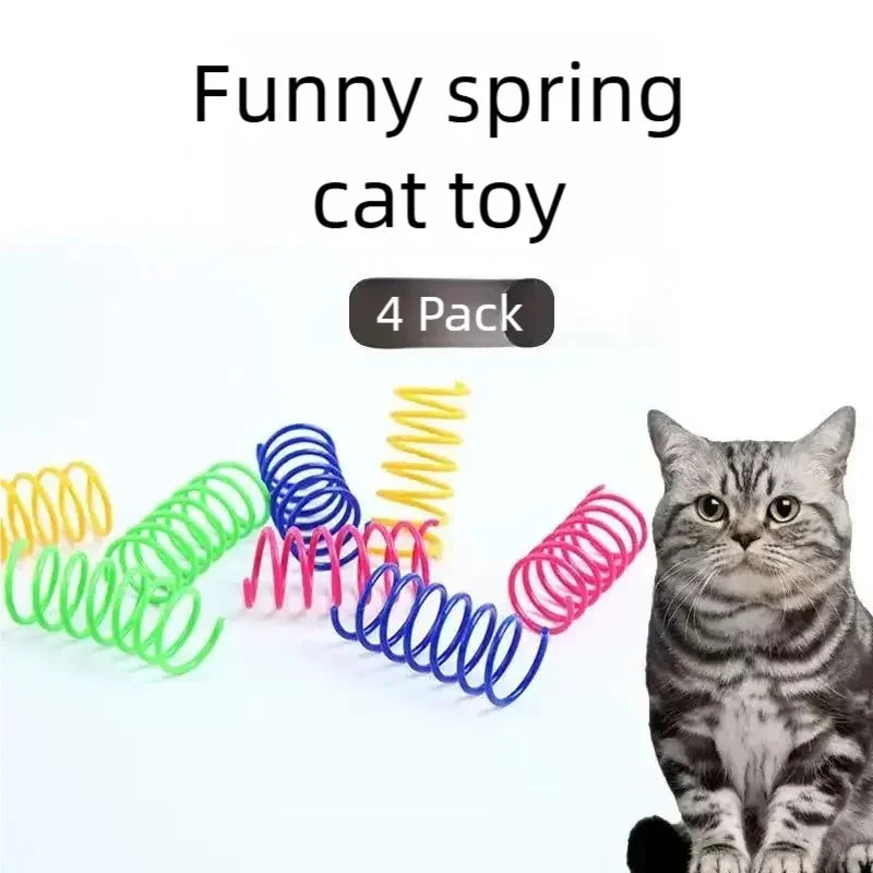 Colorful Spiral Coil Cat Spring Toy  Durable Pet Cat Interactive Toys Anti Bite Kitten Play Chew Entertainment Pet Supplies