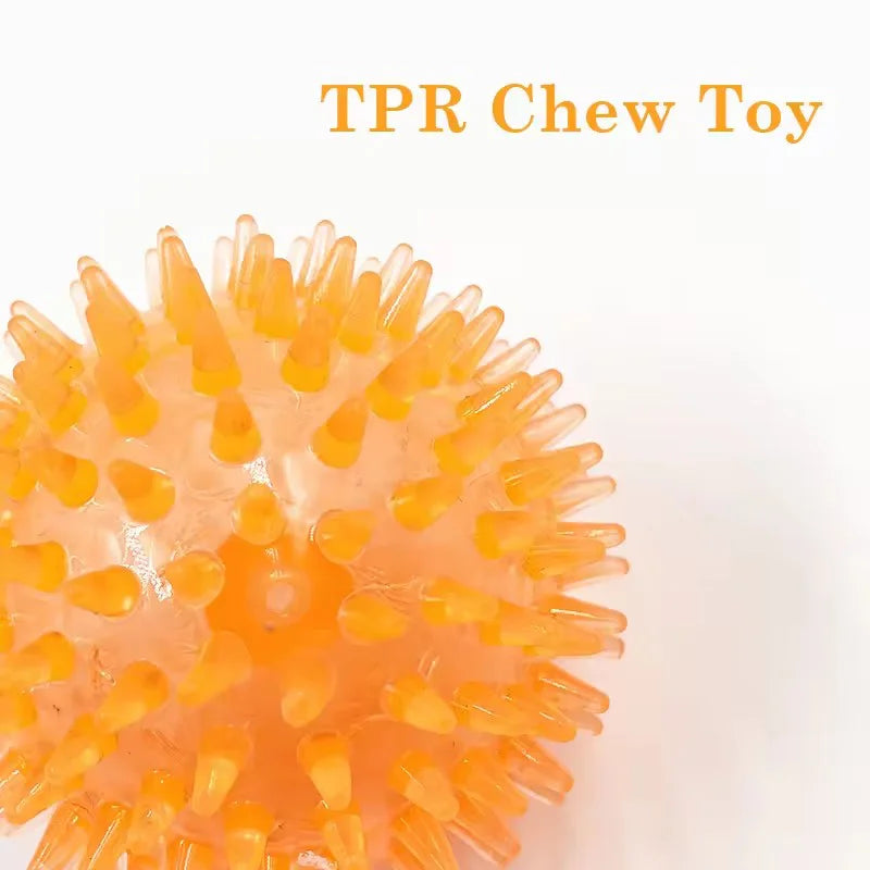 High Bounce TPR Spiky Dog Toy Ball Squeaky Bite Resistant Indestructible Molar Teeth Cleaning Interactive Self Play Relief Bored