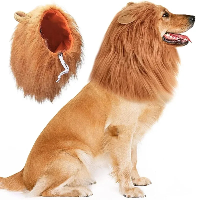 Large Dog Ears, Pet Accessories Cute Pet Dog Role-playing Costumes Lion Mane Dog Costumes Realistic Lion Wigs