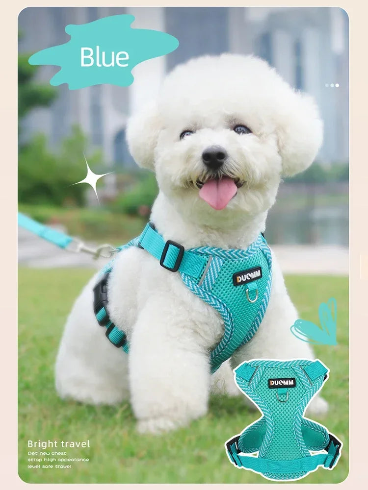 Reflective Breathable Dog Harness and Leash Set Pet Chest Strap Dopamine Pet Supplies Dog Accessories for Small Dogs