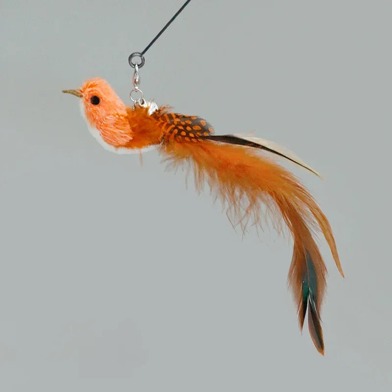 Handfree Bird/Feather Cat Wand with Bell Cat Toys Interactive Powerful Suction Cup for Cats Kitten Hunting Exercise Pet Products