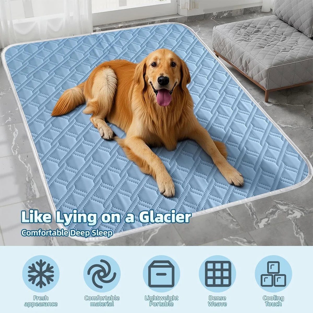 Dog Cooling Pad Large Mat Dogs Cool Refreshing Products Cold Pets Accessories Size Washable Bed Summer Does Not Slip Pet Goods