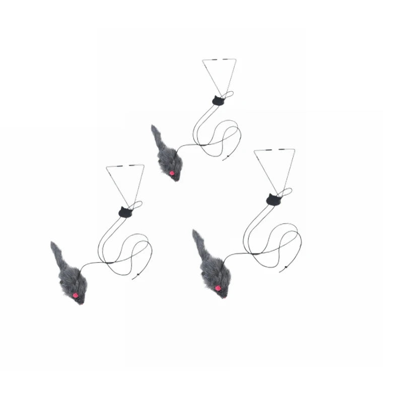 Interactive Door Hanging Cat Toy with Black Mouse Teaser - Entertain and Exercise Your Cat Toy for Indoor Cats Play Supplies