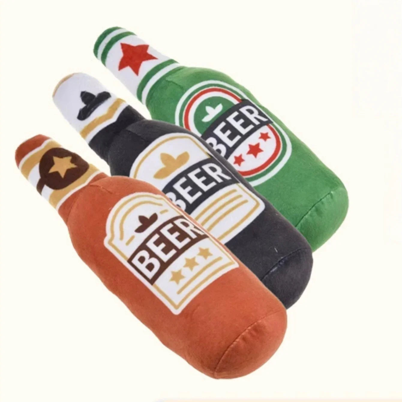 Squeaking Dog Toy Realistic Beer Bottle Shape Interactive Play Bite Resistant Wear Resistant Easy To Clean for Small Medium Dogs
