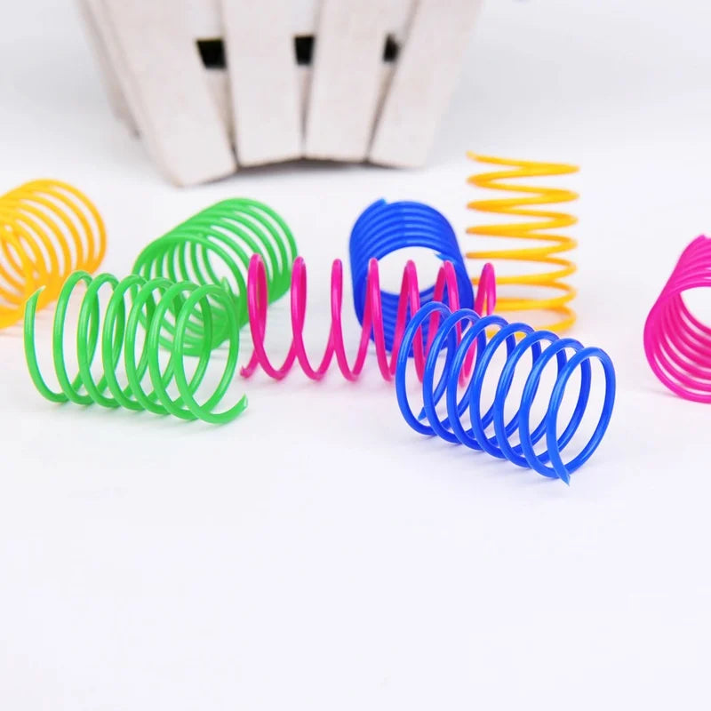 4/200Pcs Kitten Coil Spiral Springs Cat Toys Interactive Gauge Cat Spring Toy Colorful Springs Cat Pet Toy Pet Products