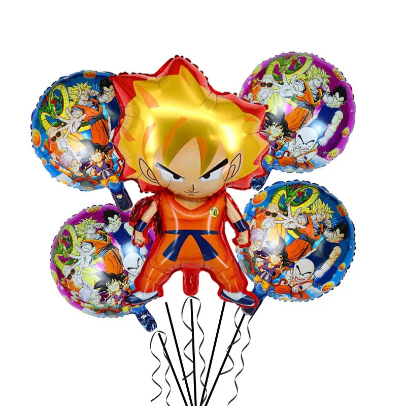 Anime Saiyan Goku Aluminum Foil Balloon Pack Dragon Cartoon Themed Kids Birthday Party Decor Supplies