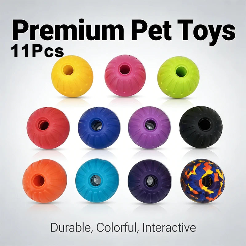 11pcs EVA Colorful Hollow Training Ball Dog Play Puppy Toy Indestructible Pet Supplie Tooth Chew Safe Large Dog Tough Water Toys