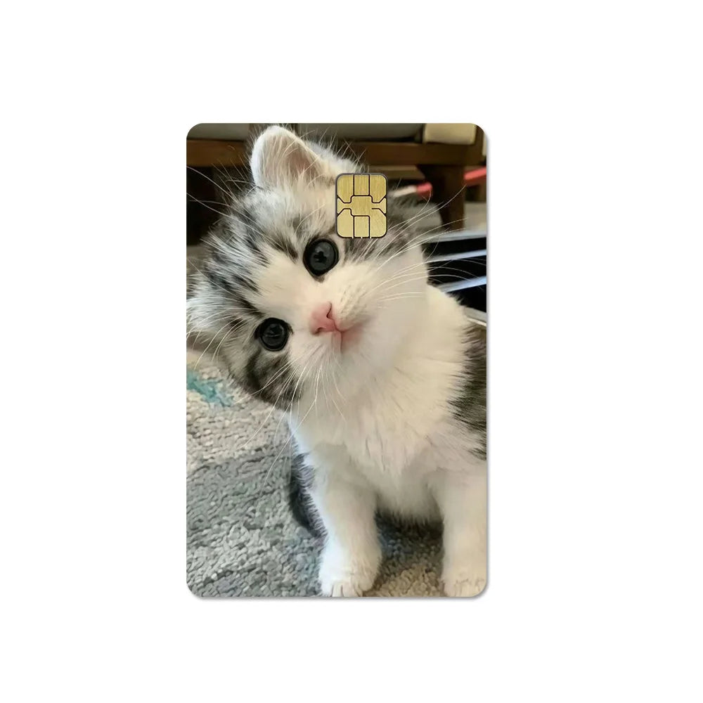 Cute Pet Puppy Kitten Lamb Credit Debit Card Sticker Bread Dog Bus Pass DIY Waterproof Small Chip Film Sticker Decoration Gift