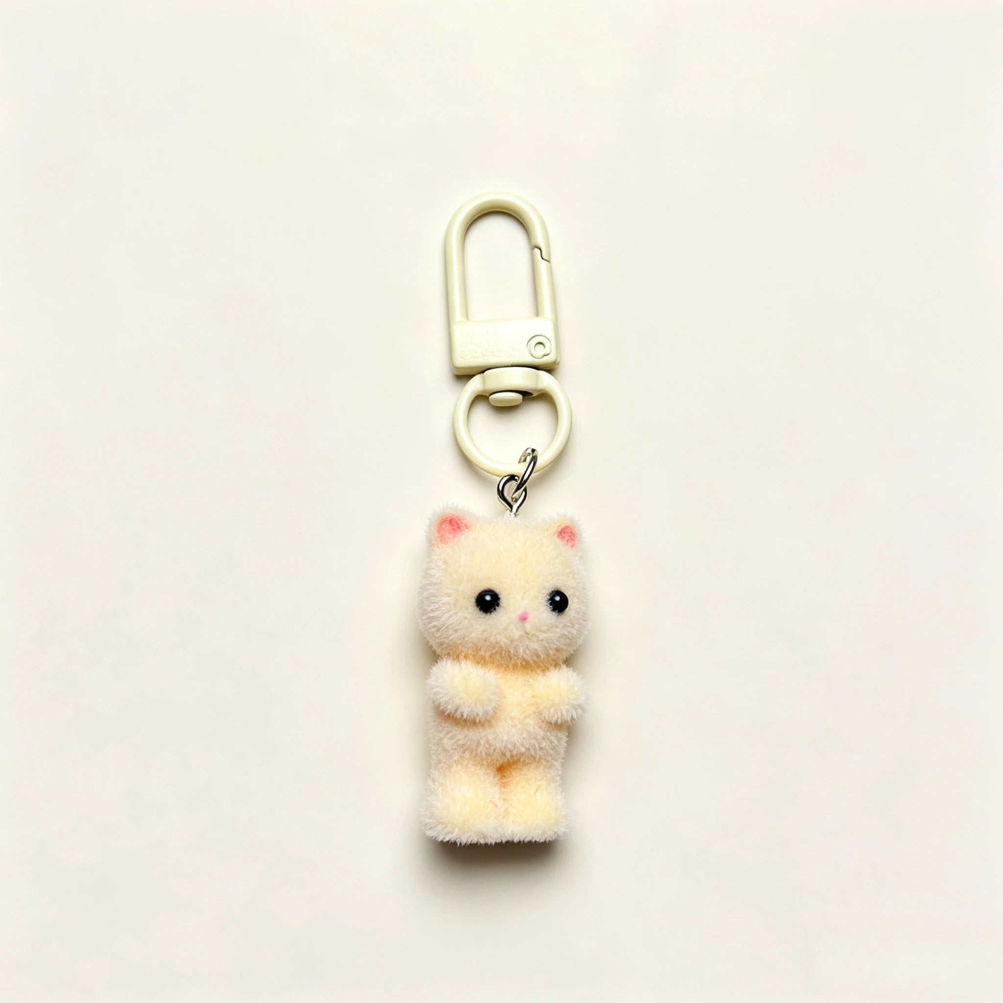 Cute Angel Wing Flocking Cat Charm Keychain for Women Cute Mini Kitten Bag Pendant Sweet Girl Phone Lanyard Keychain Accessories