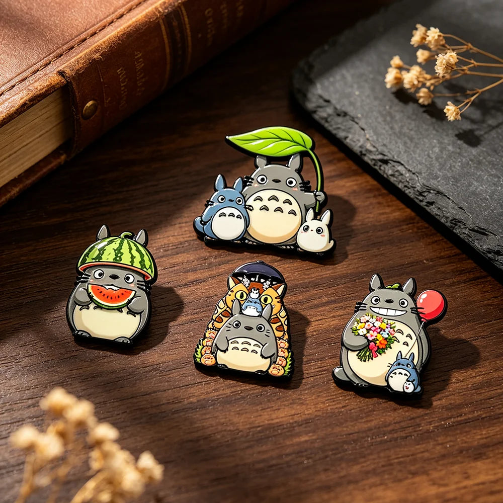 4pcs Anime Cat Enamel Pin Set Cute Cartoon Manga Brooches for Backpack Hat Lapel Cosplay Jewelry Gift for Fans