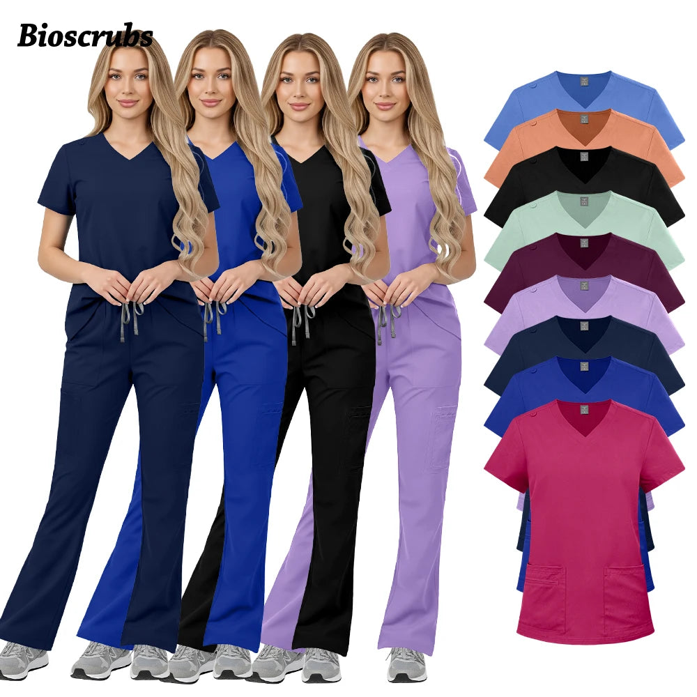 New Hospital Doctor Scrubs Set Nurse Accessories Beauty Spa Pet Workwear Women Medical Surgical Uniform Dental Clinic Clothes