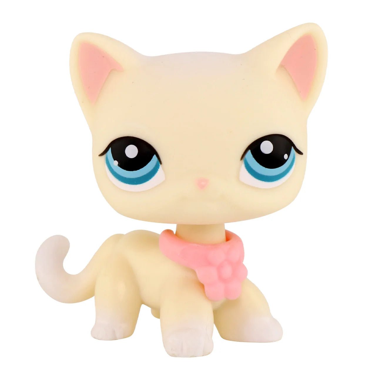 LPS Mini Pet Shop Pet Bobble Head Toy Rare Yellow Short Hair Cat Collectible Gift for Child Cute Animal Toys