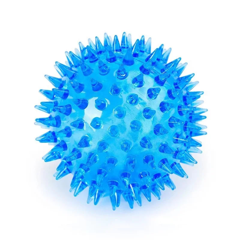 High Bounce TPR Spiky Dog Toy Ball Squeaky Bite Resistant Indestructible Molar Teeth Cleaning Interactive Self Play Relief Bored