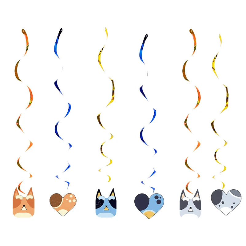New Cartoon Cute Dog Birthday Party Decoration Kit Blue Dogs Theme Happy Birthday Plates Napkins Cups Tableware Supplies For Kid