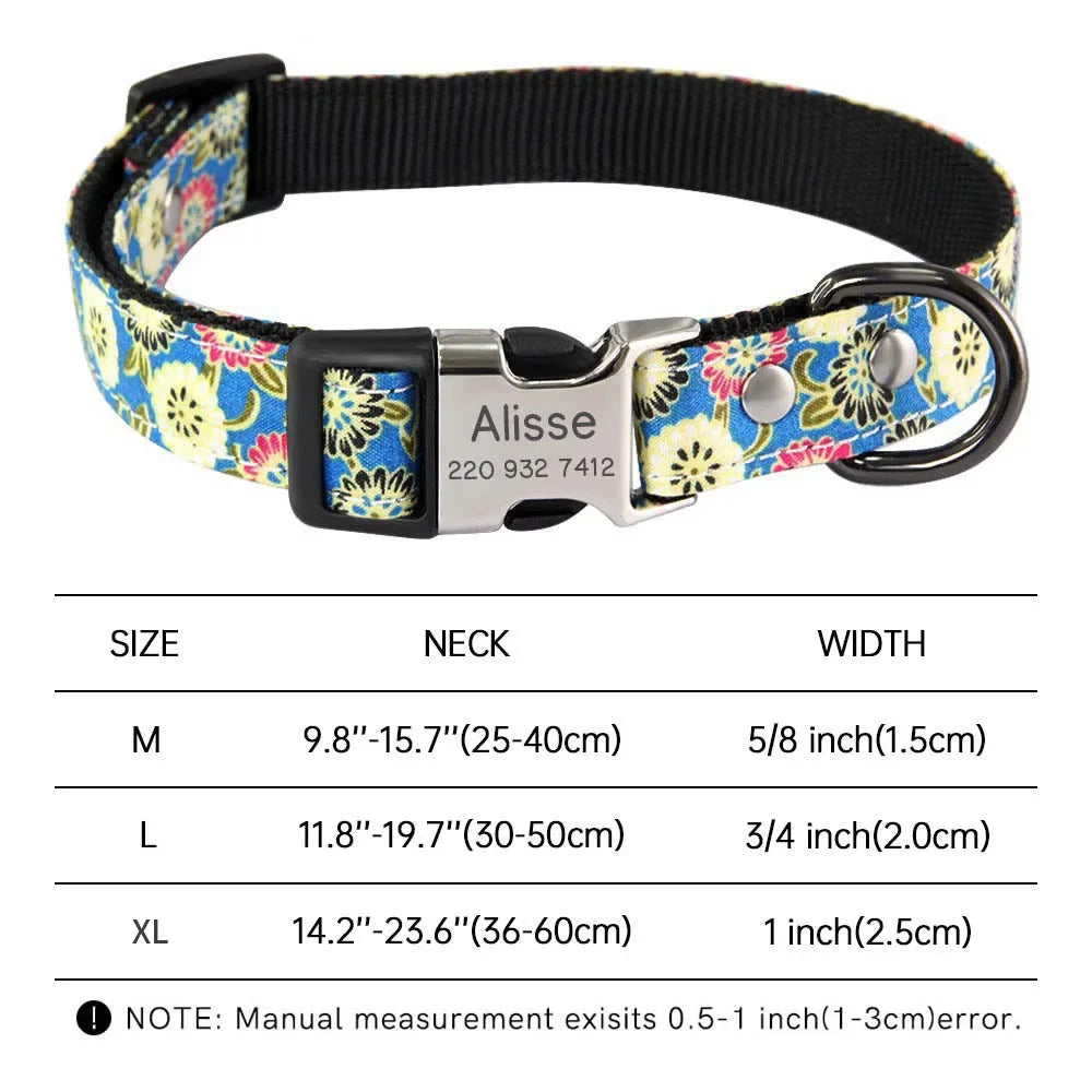 Personalized Dog Collar Free Engraved Name Custom Nameplate Collars for Small Medium Large Dogs Accessories Pet Product Pitbull