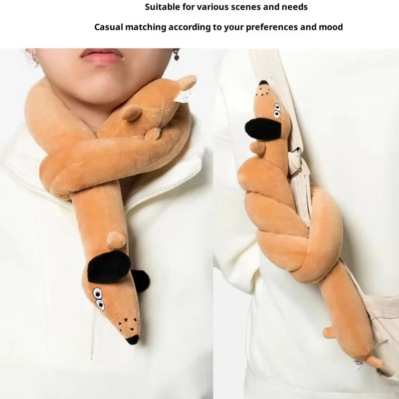 Squeaky Long Dachshund Plush Toy Chew-resistant Imitation Plush Sausage Puppy Toy Tug Toy For Pet Interactive Play Great Gift