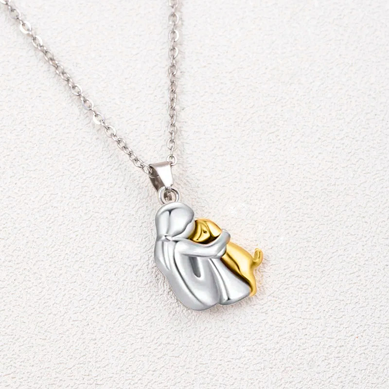 Trendy Black Dog Pendant Necklace For Women Puppy Dog Mom Necklaces Animal Pet Jewelry Accessories