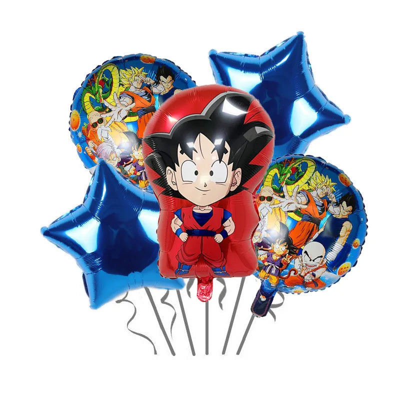 Anime Saiyan Goku Aluminum Foil Balloon Pack Dragon Cartoon Themed Kids Birthday Party Decor Supplies
