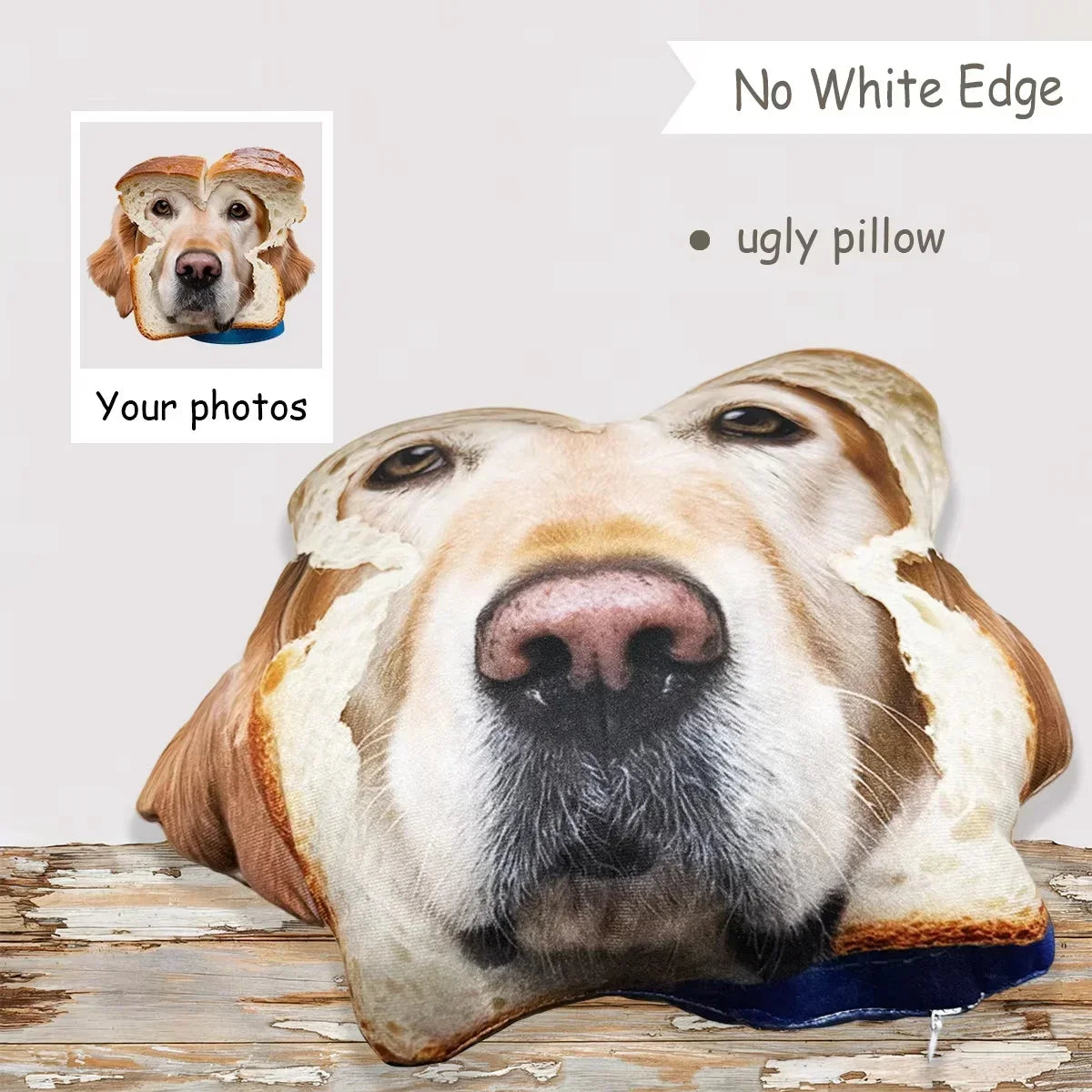IHX Ugly Cat Dog Zany Pillow,Custom Pet 3D Pillow,Personalized Pet Pillow From Photo,Pet Loss Memorial Gift,Stuffed Toys Dolls