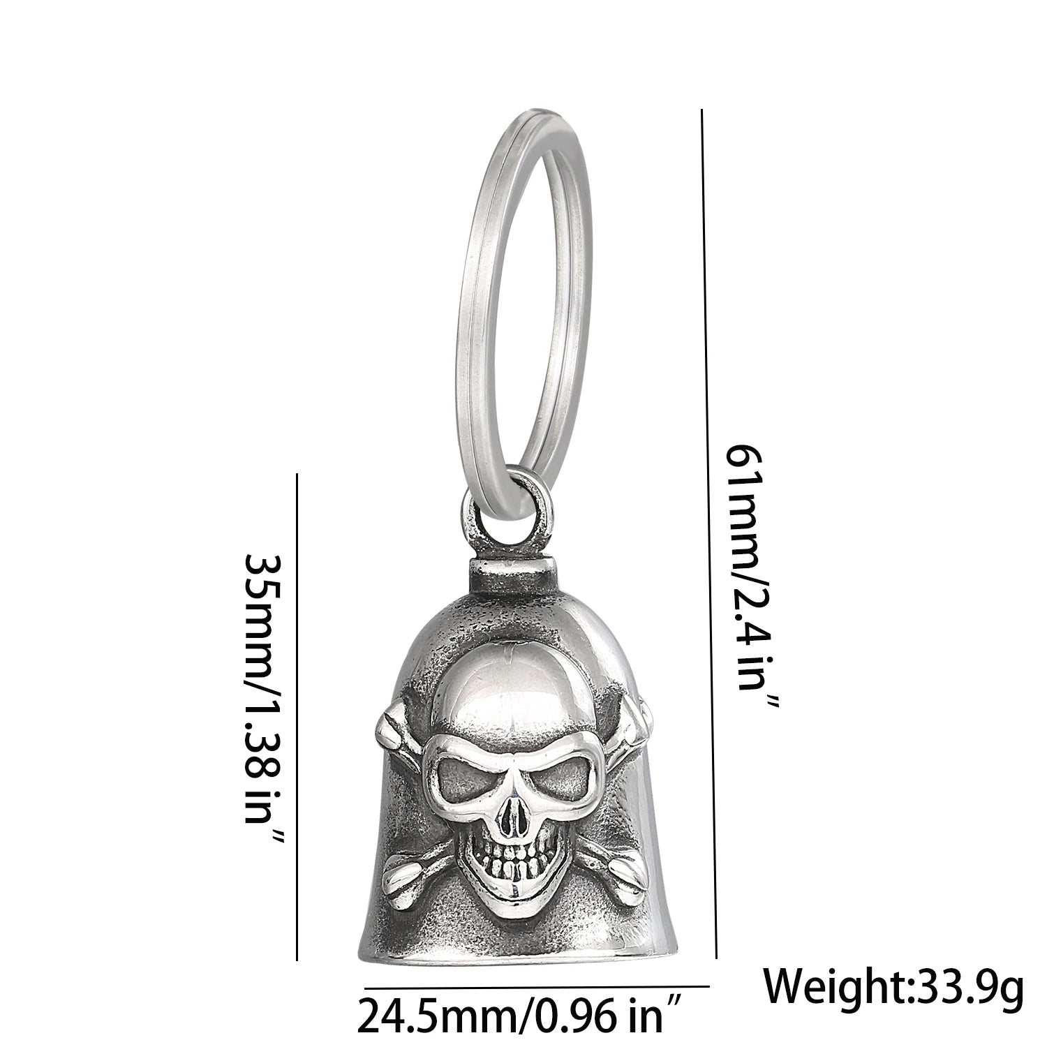 Motorcycle Guardian Bell Key Chain for Riders,Stainless Steel Biker Bells Accessories & Live To Ride for Luck