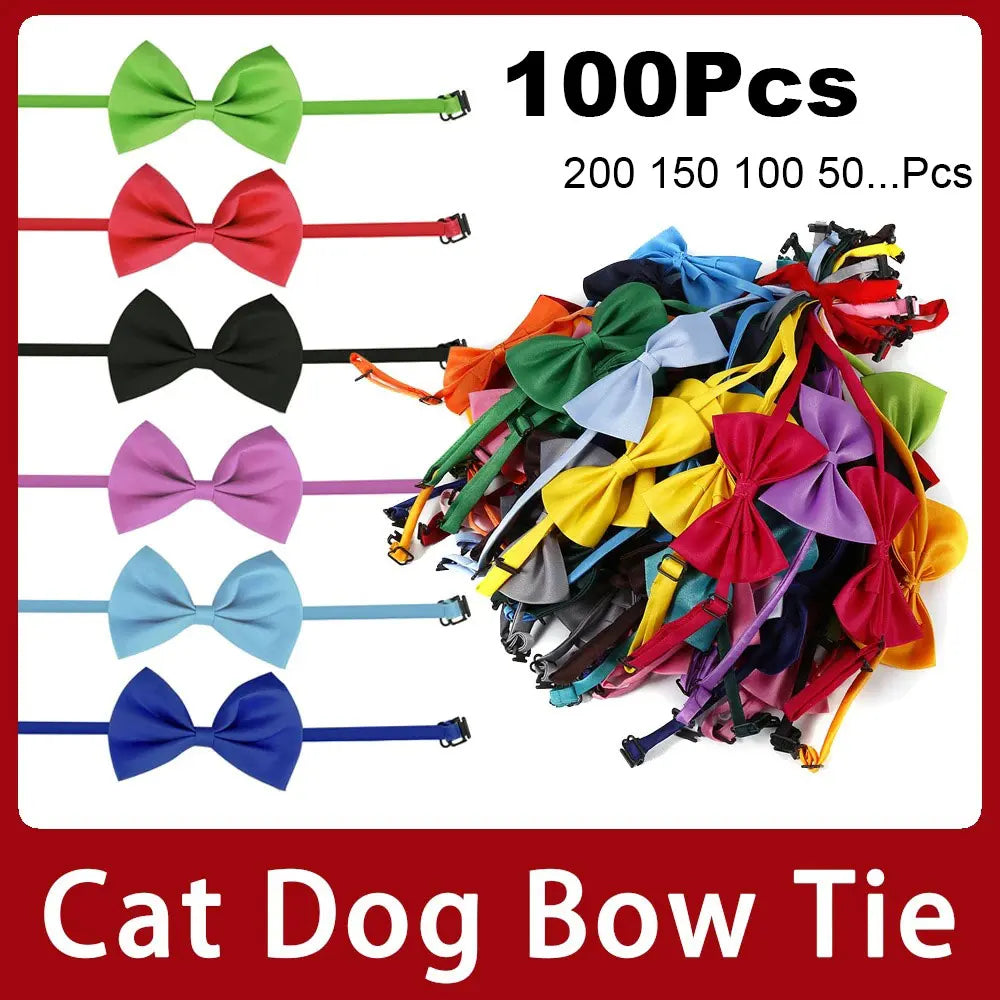 Wholesale Adjustable Cat Dog Bow Tie Lots Neck Tie Pet Dog Bow Puppy Bows Collar For Kitten Collar Pet Accessories