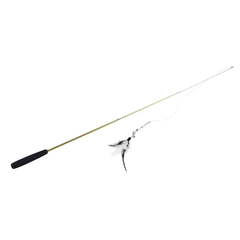Pet Cat Toy Super Long Three Section Telescopic Rod Cat Teaser Stick Feather Replacement Head Cat Teaser Supplies New